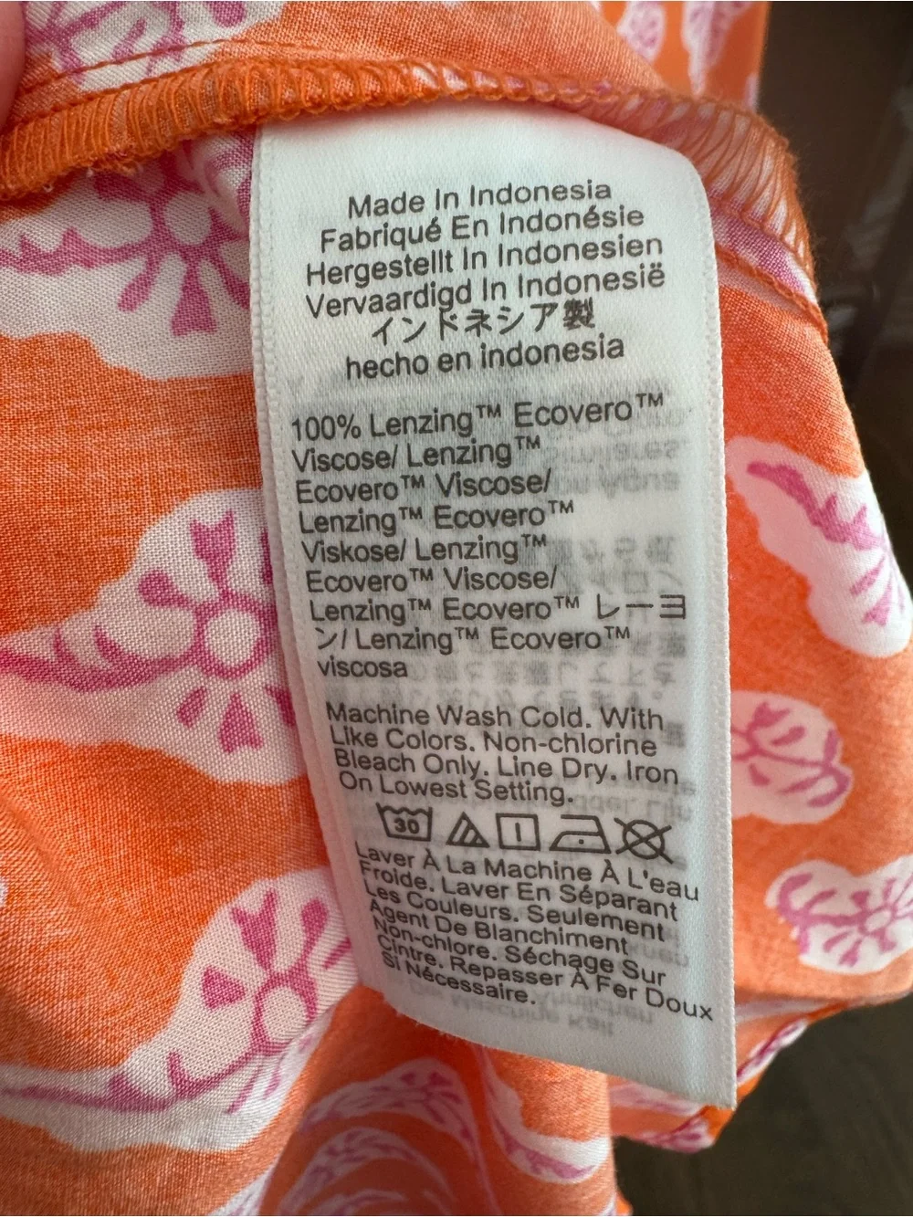 J. Crew Orange and White Printed Maxi Dress
